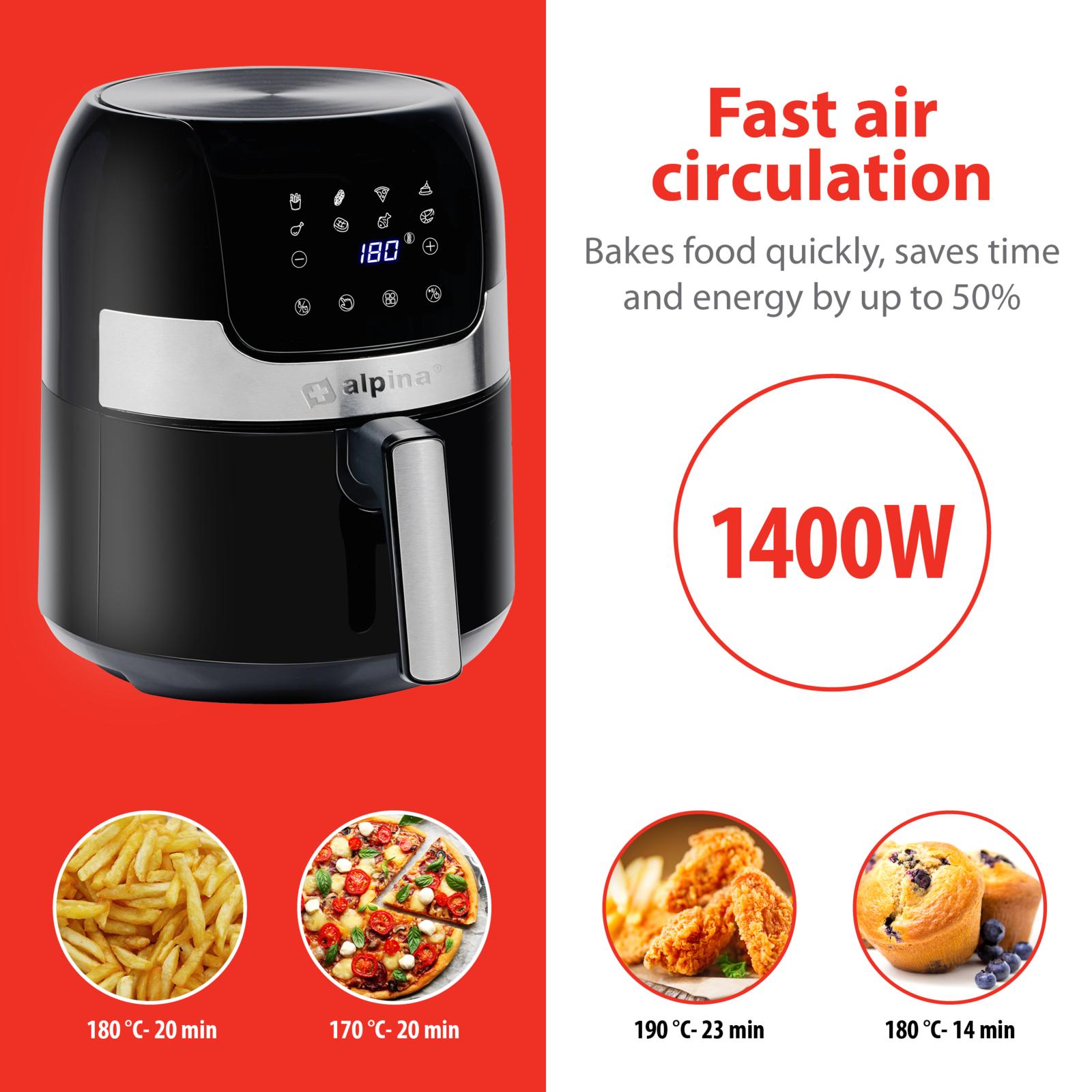 Alpina Airfryer Stor 3,5L - 1400W med Display