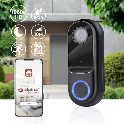 Alpina Smart Video Dørklokke med Kamera og WiFi