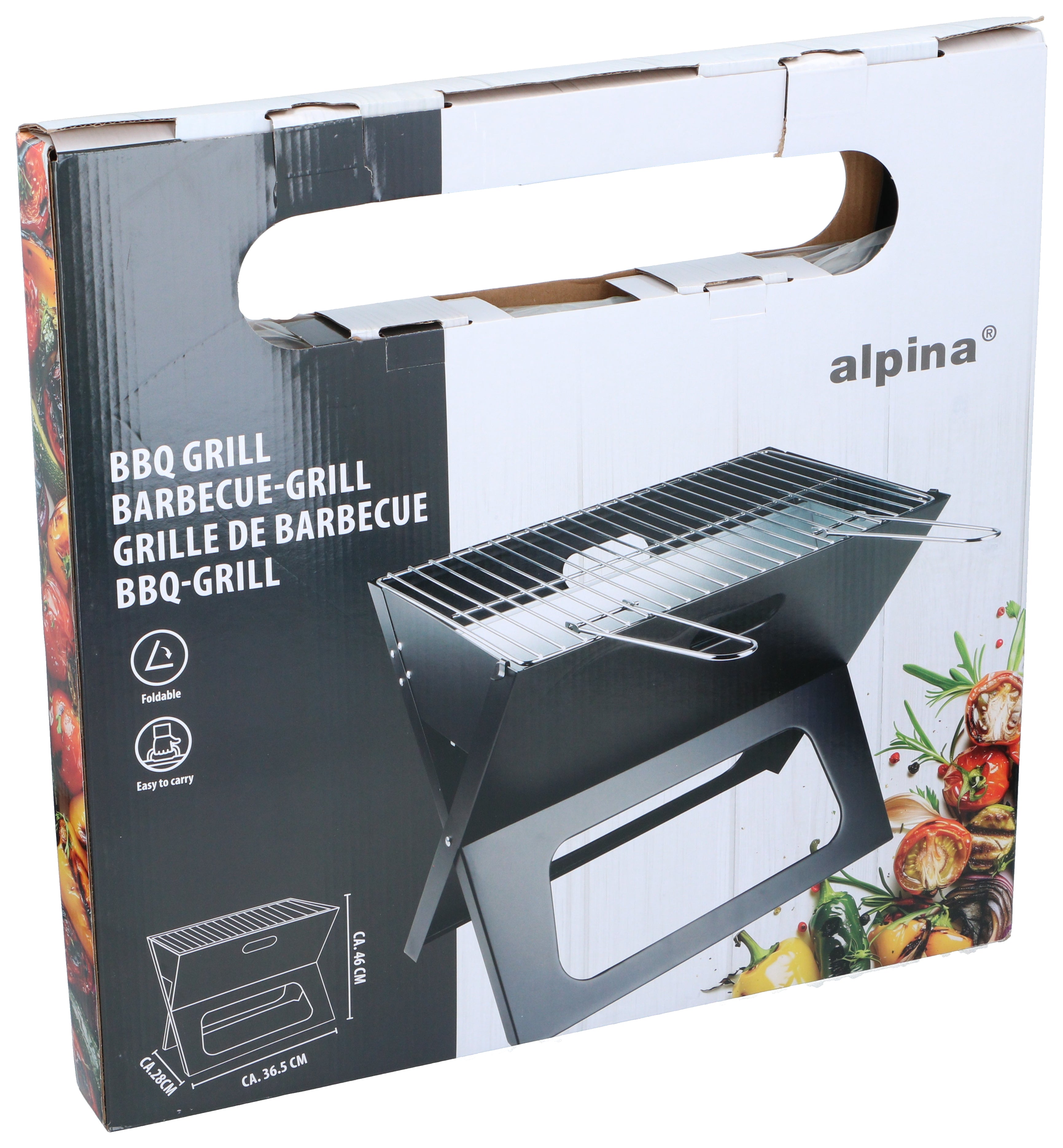 ALPINA Transportabel Kulgrill – Bærbar BBQ til Camping, Picnic og Have