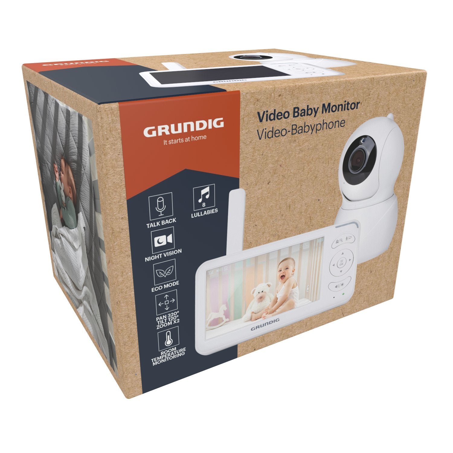 Grundig Video Babyalarm med 5” Skærm, Nattesyn,