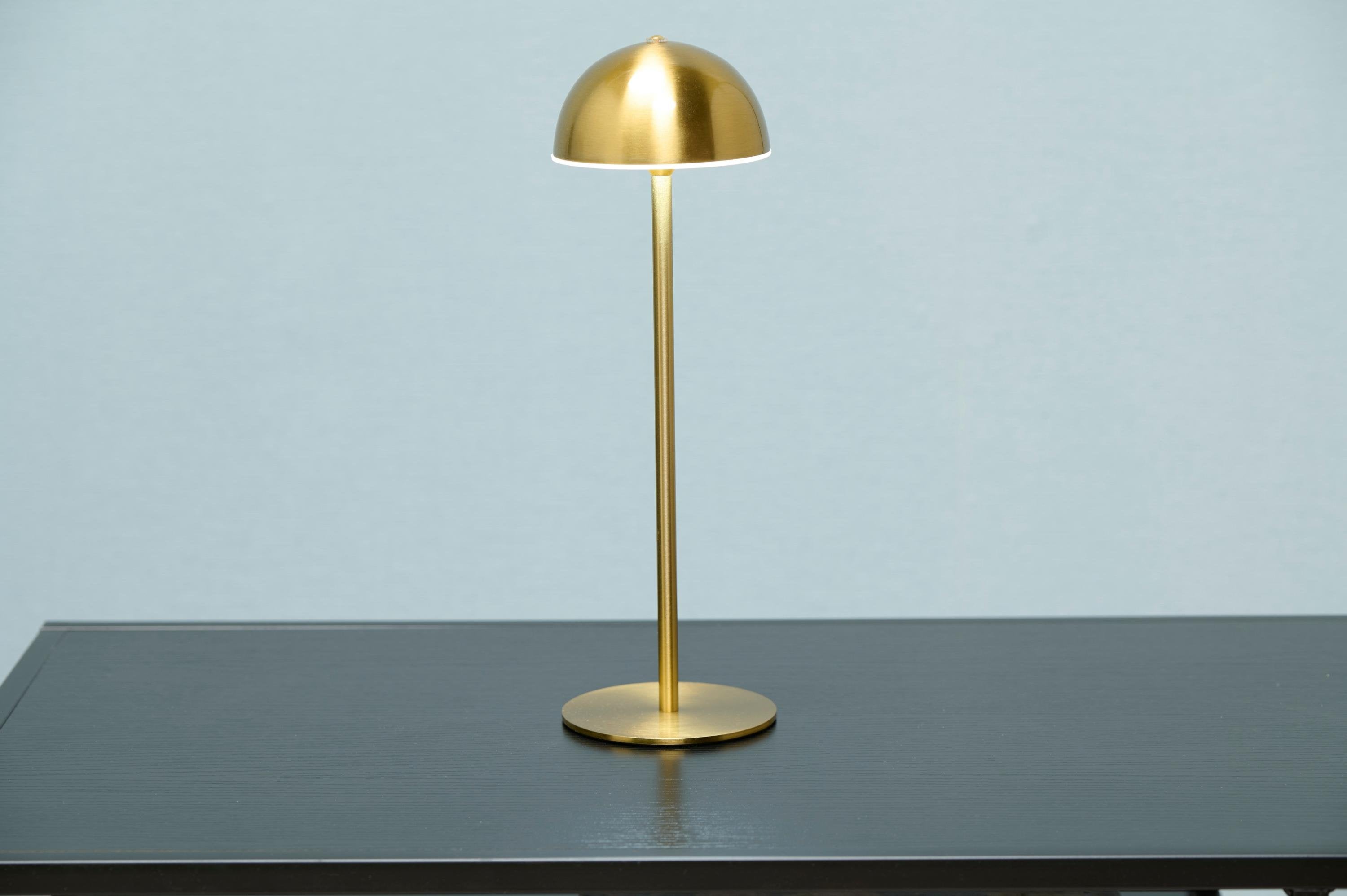 Grundig Bordlampe med Touch, 32 cm i guld med rundt hoved – elegant design