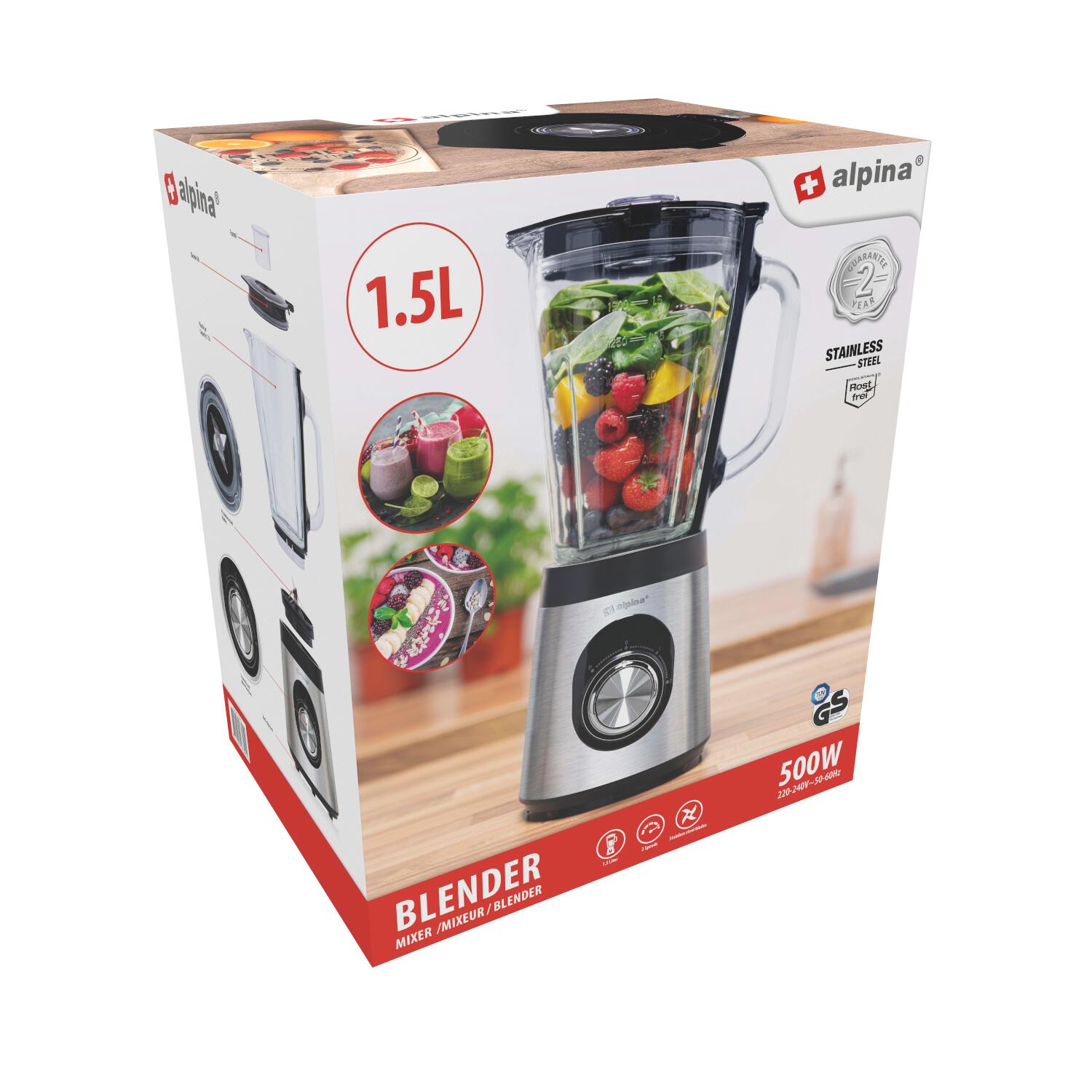 Alpina Blender 1,5L - Robust og Brugervenlig