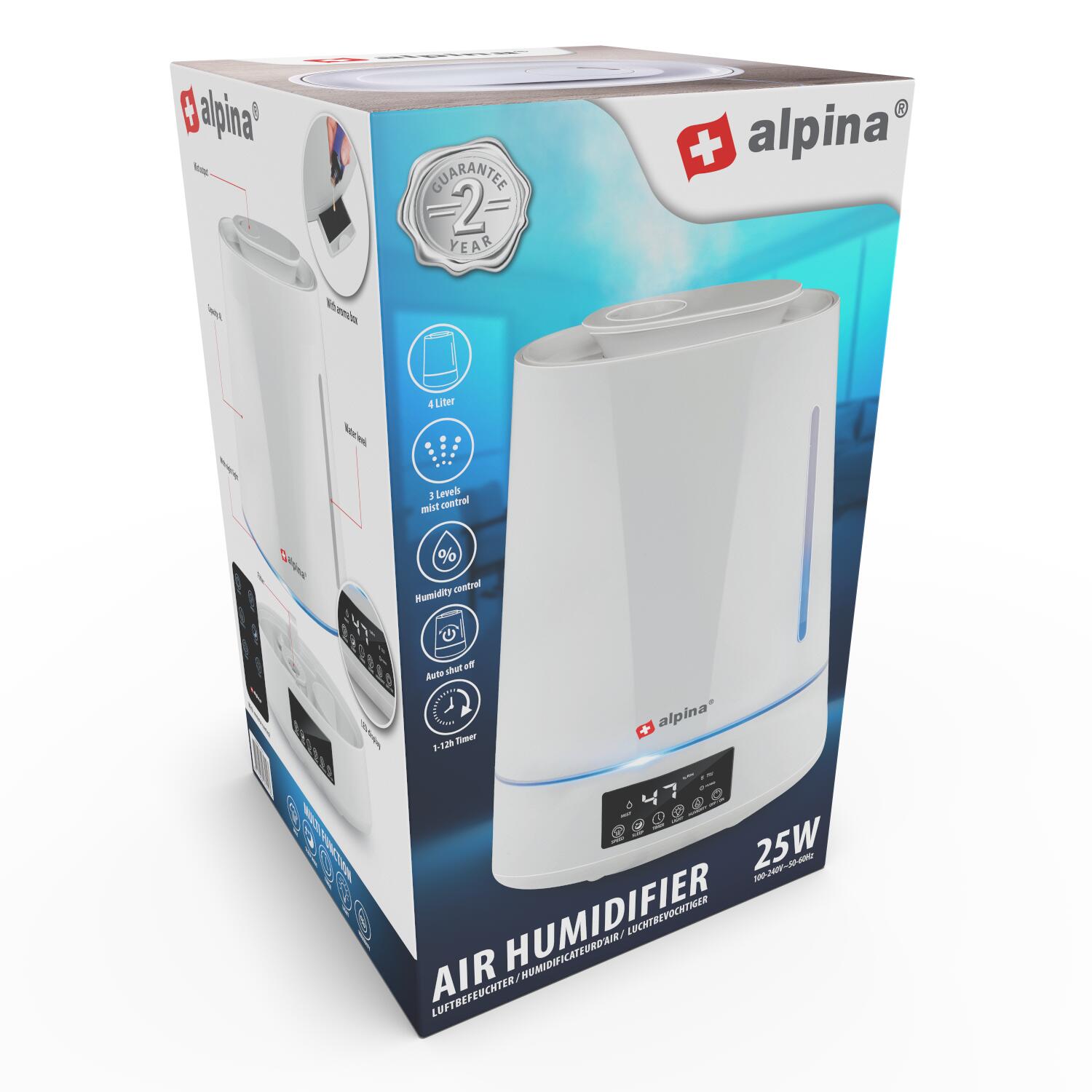 Luftfugter med Timer, Aroma og Fjernbetjening – 4 Liter
