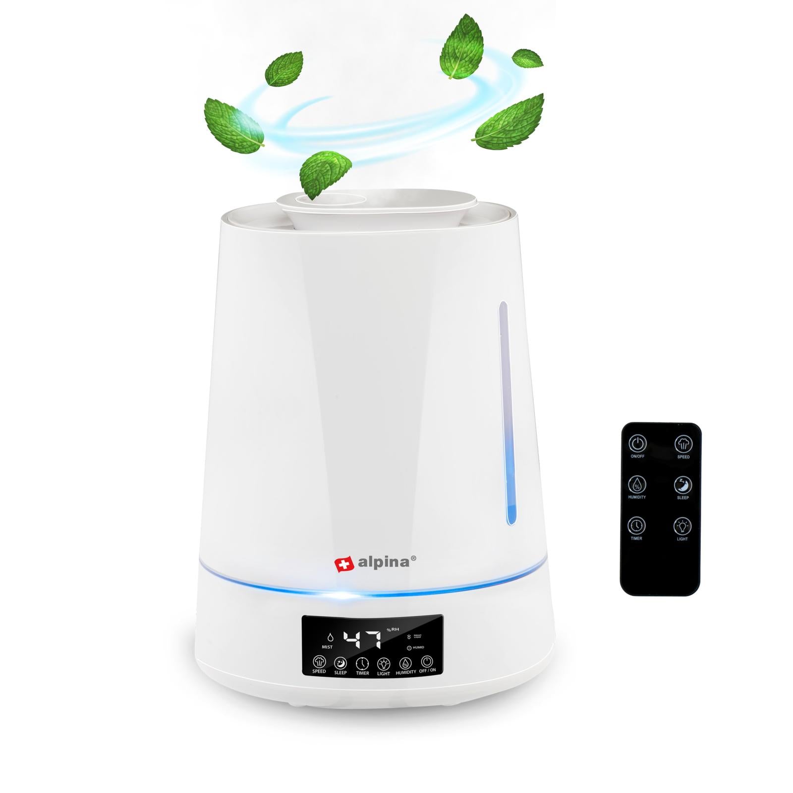 Luftfugter med Timer, Aroma og Fjernbetjening – 4 Liter