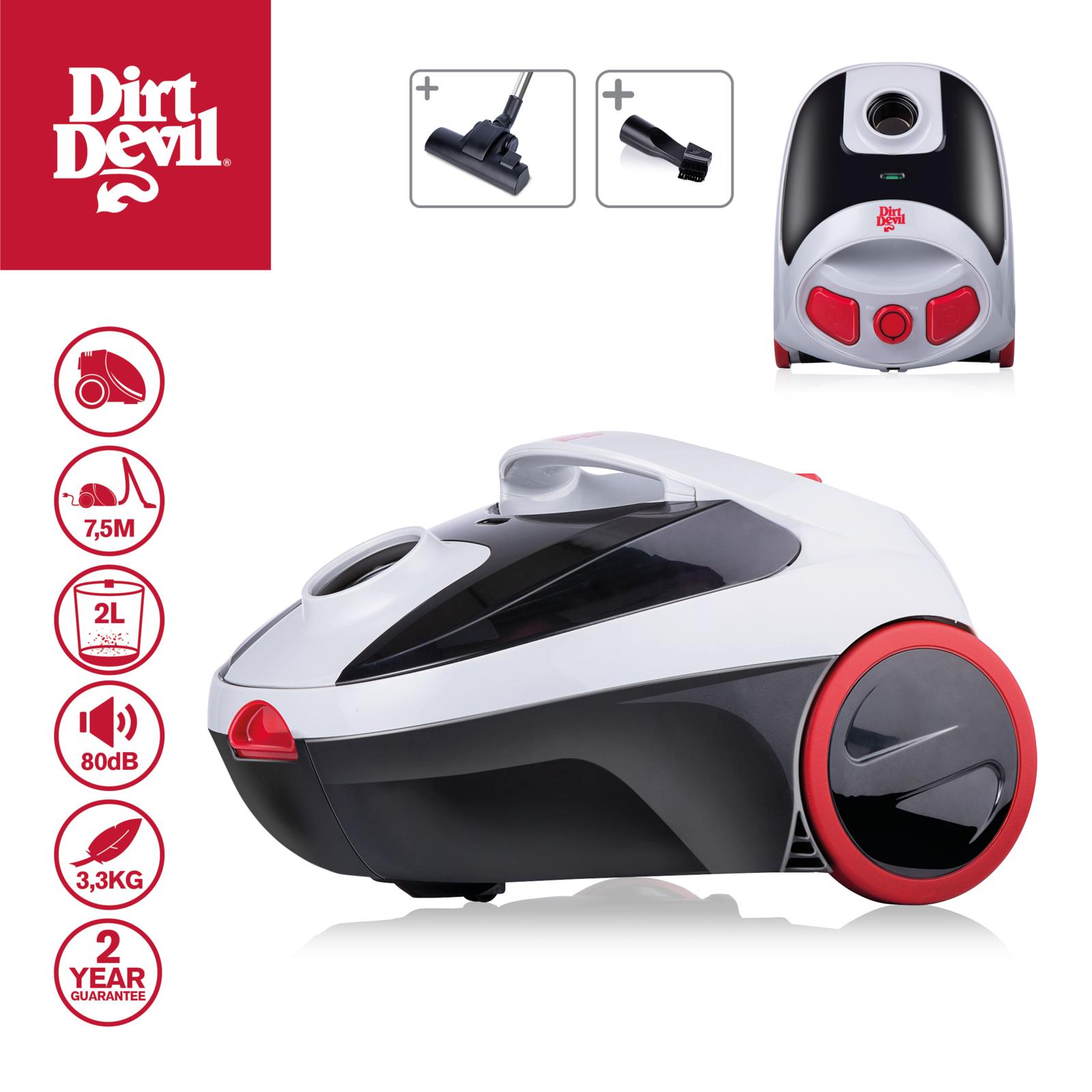 Dirt Devil Støvsuger med Pose - 800W, 2L, Hvid
