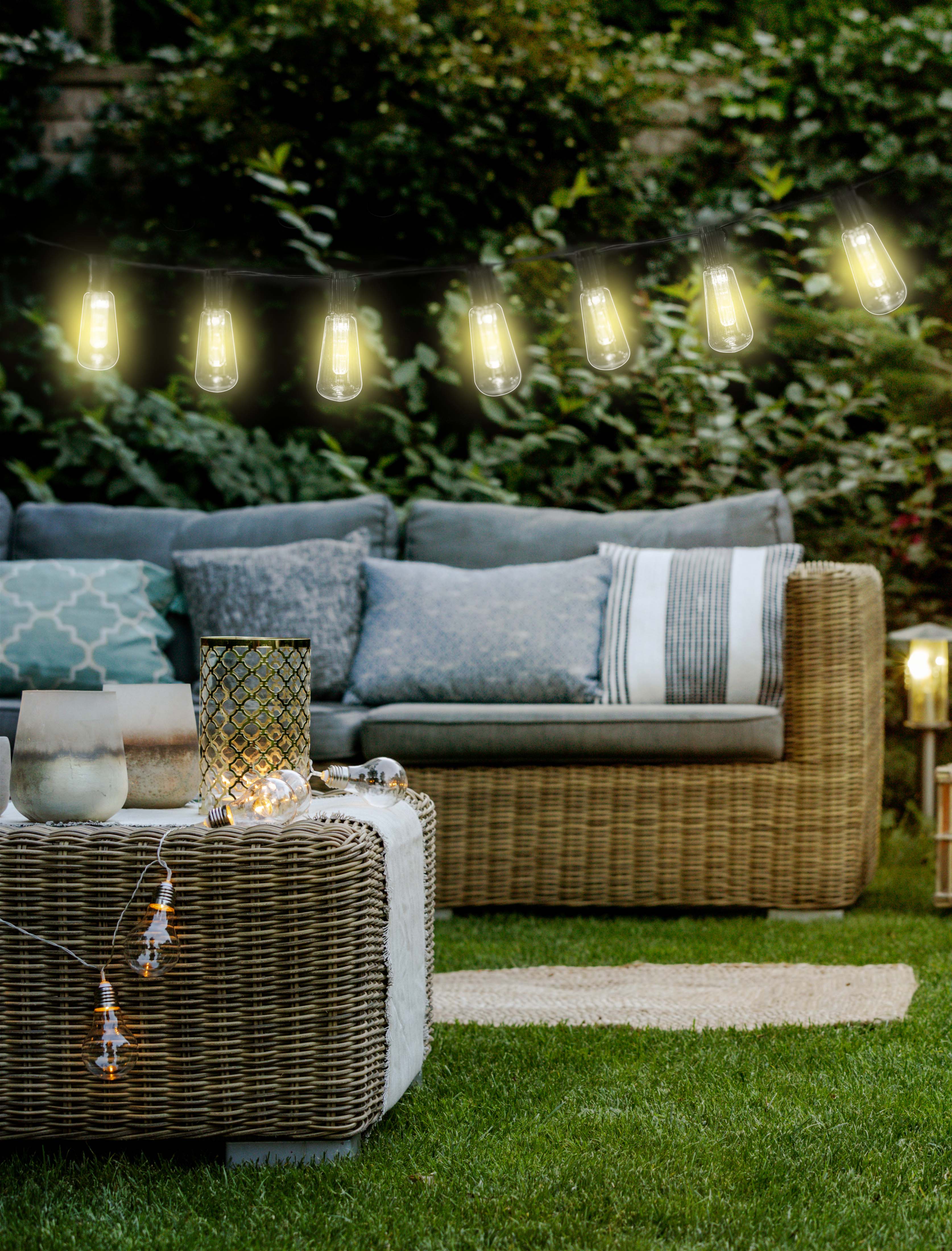 Solcelle Lyskæde med Varmt Hvidt Lys - 3,35 Meter