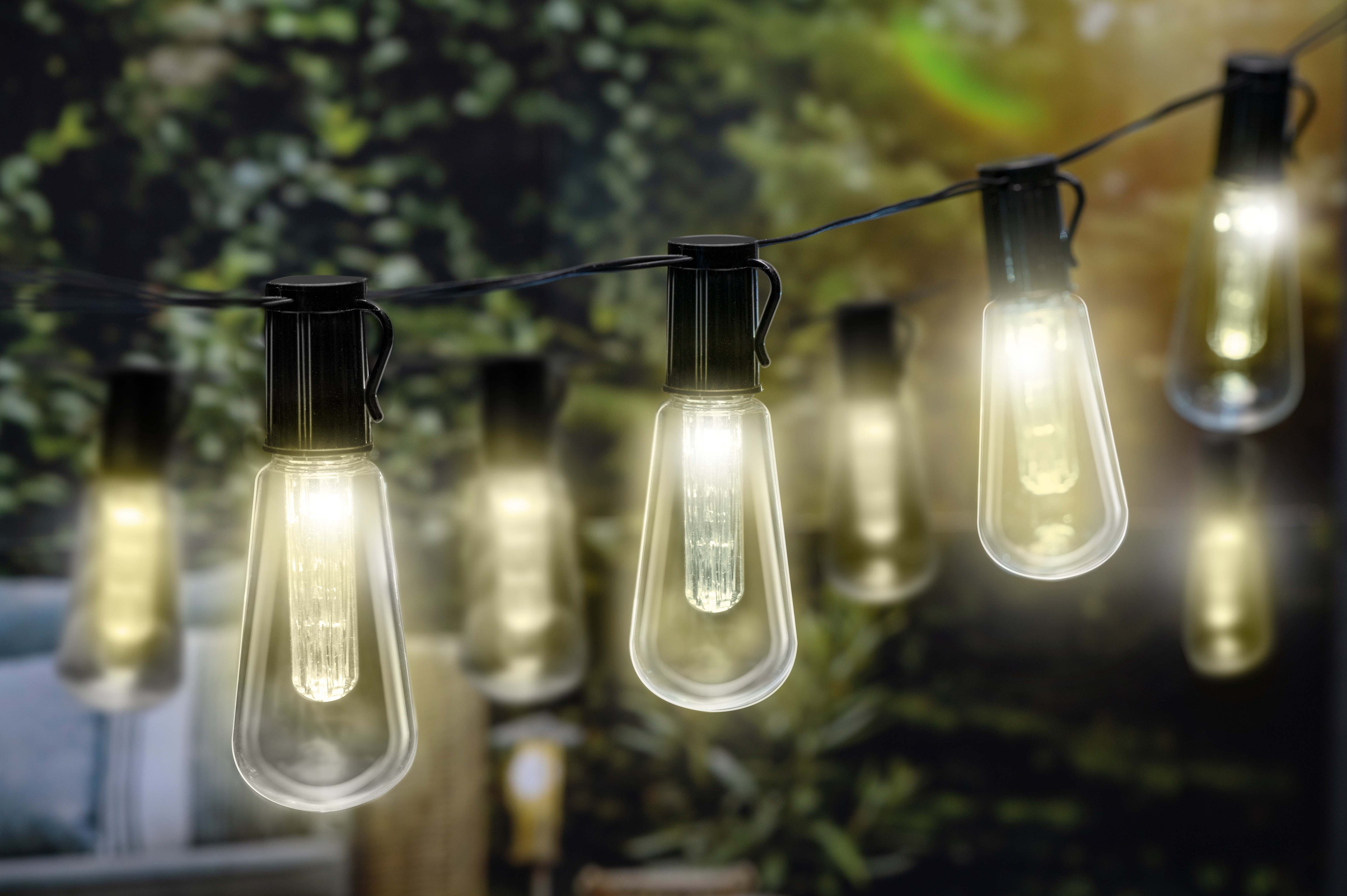 Solcelle Lyskæde med Varmt Hvidt Lys - 3,35 Meter