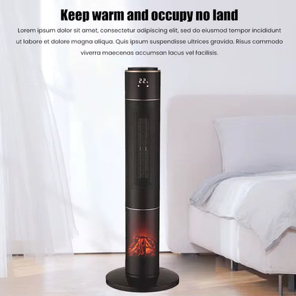 Søjlevarmer 2000W med pejseeffekt og fjernbetjening