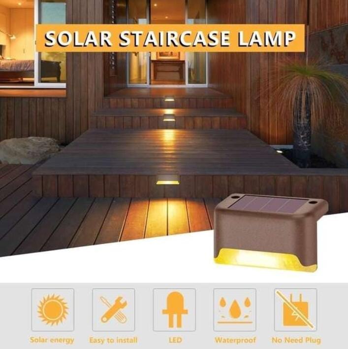 Solar-LED Trappe- og Hegnlys - 4 Stk. Sæt