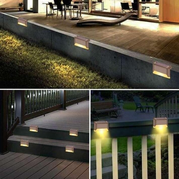 Solar-LED Trappe- og Hegnlys - 4 Stk. Sæt