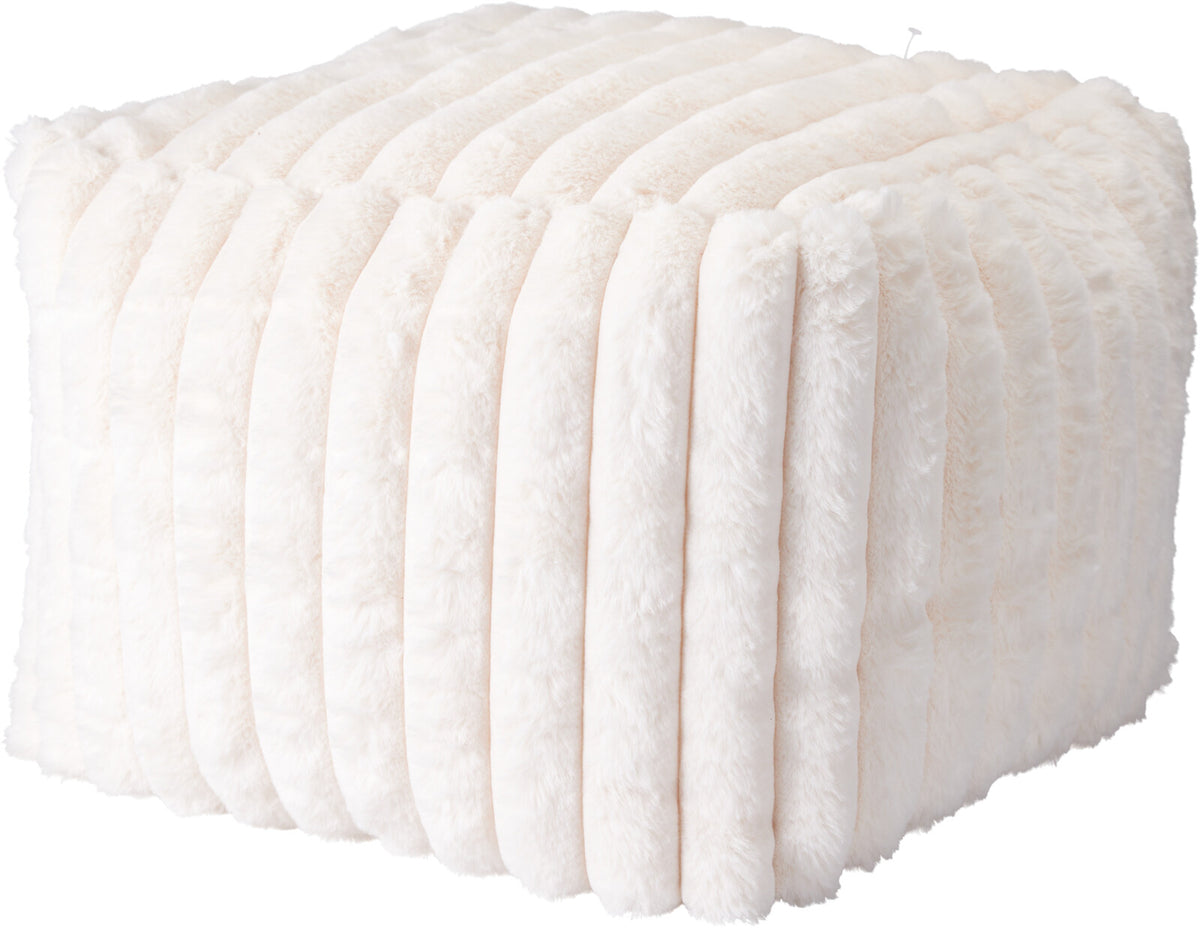 Fodskammel med Blød Kaninpels-Look – Offwhite eller Taupe