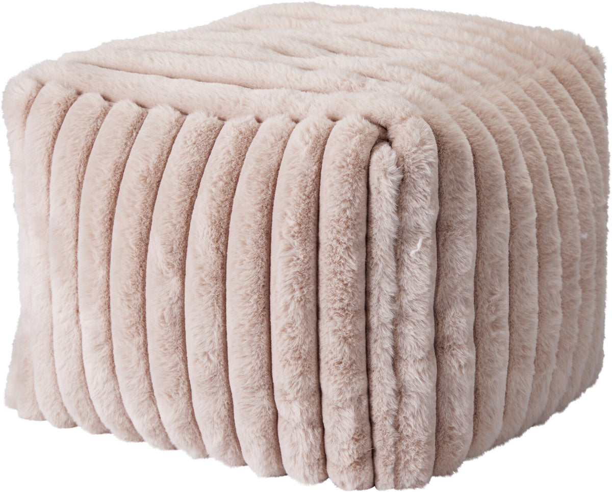 Fodskammel med Blød Kaninpels-Look – Offwhite eller Taupe