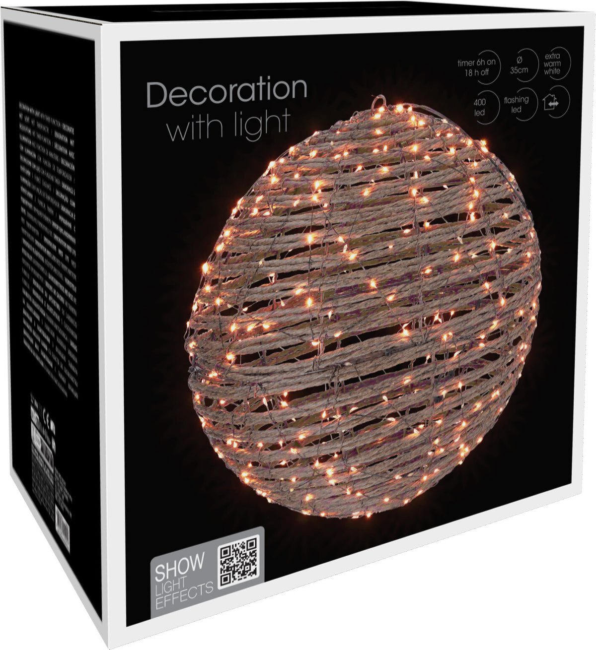 Hængende LED Lyskugle Ø35 cm med 400 Varmhvide Lys