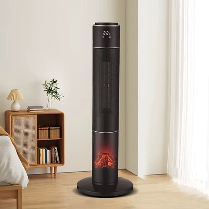 Søjlevarmer 2000W med pejseeffekt og fjernbetjening
