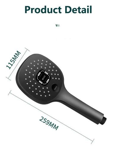 Vandbesparende brusehoved M/slange + 3 funktioner
