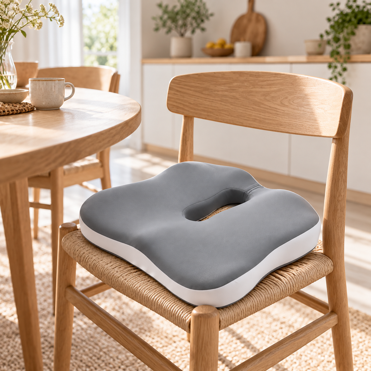 Memory Comfort ergonomisk siddepude med memory foam og kølende betræk 41x37x6 cm