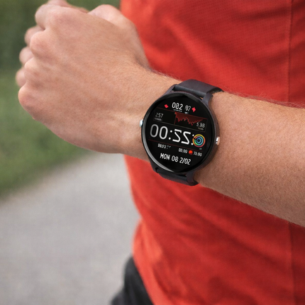 Smartwatch til herre & dame – Sort silikonerem, Bluetooth & Opkaldsfunktion