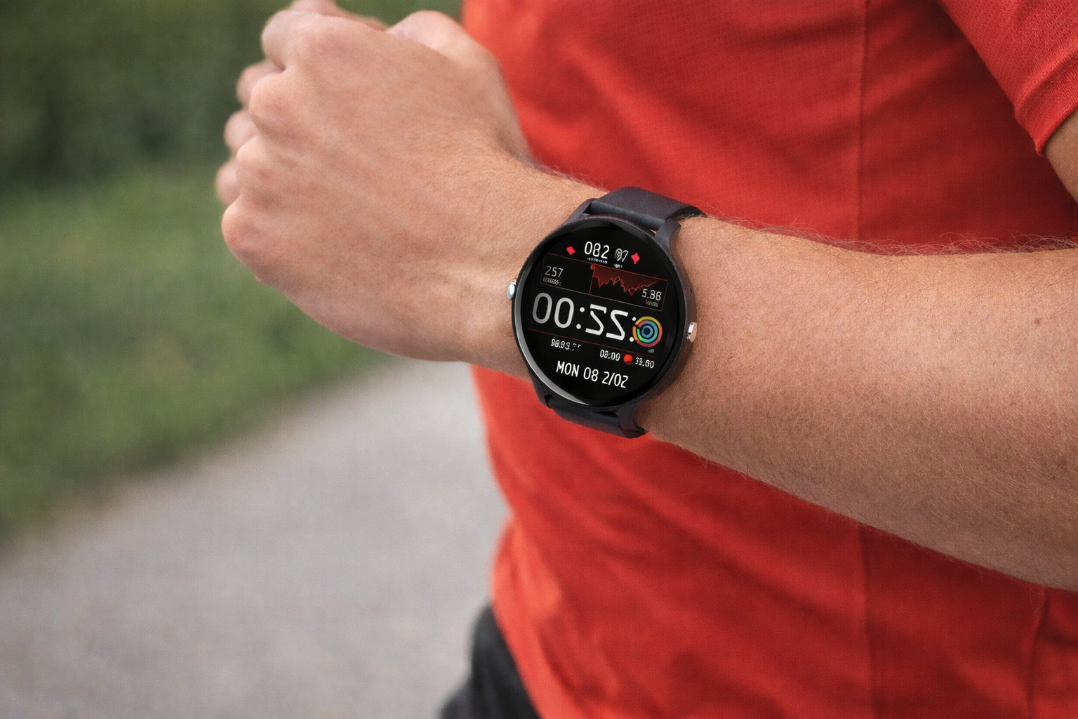 Smartwatch til herre & dame – Sort silikonerem, Bluetooth & Opkaldsfunktion