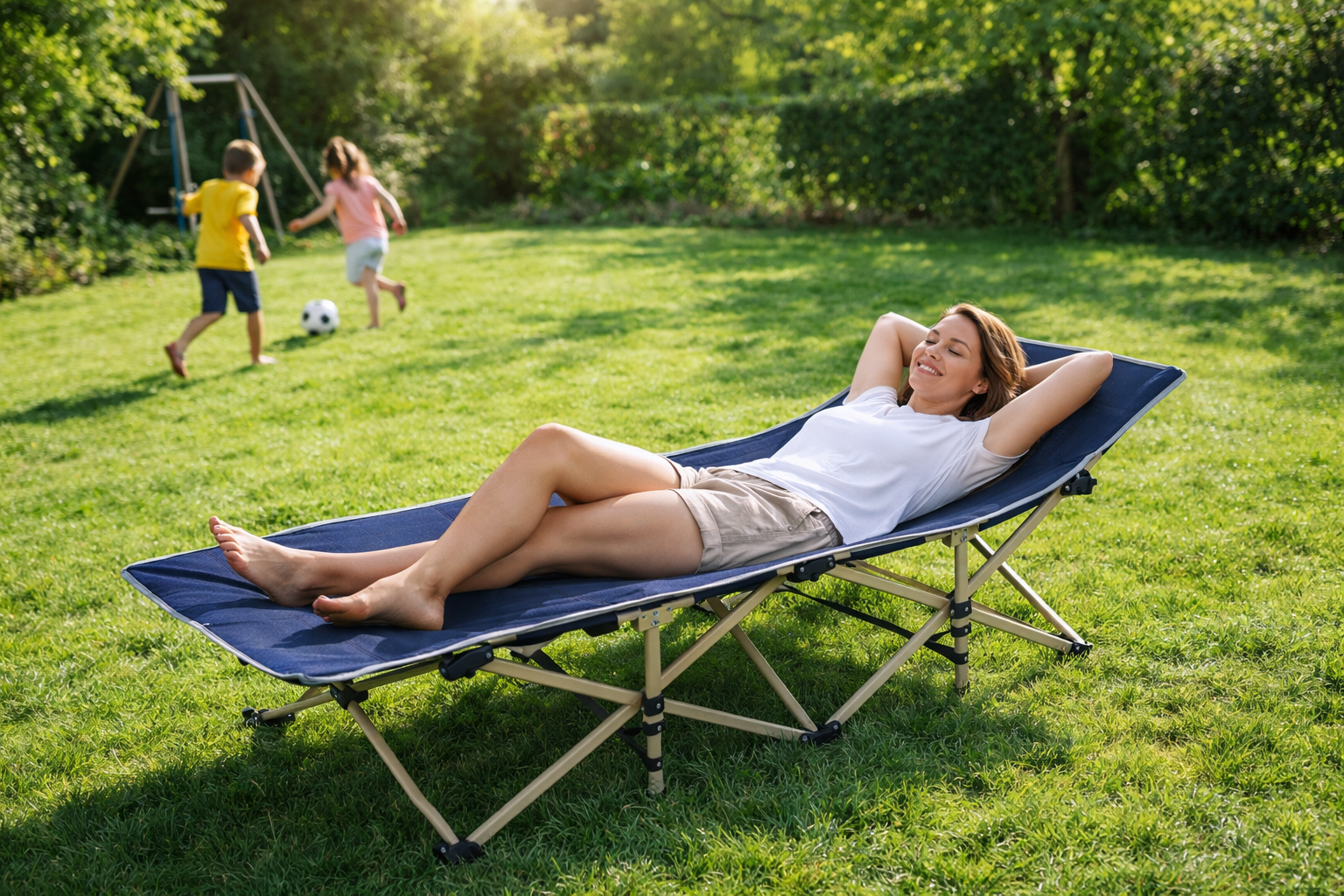 Gæsteseng/campingseng – Sammenklappelig 190x70 cm (Op til 130 kg)