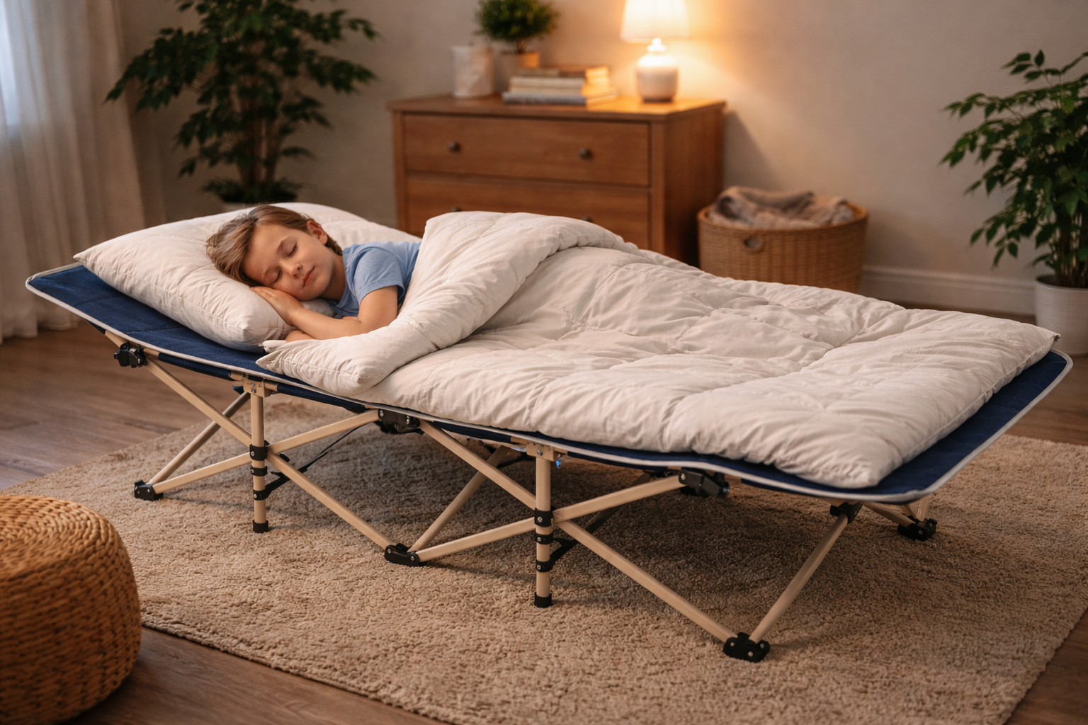 Gæsteseng/campingseng – Sammenklappelig 190x70 cm (Op til 130 kg)