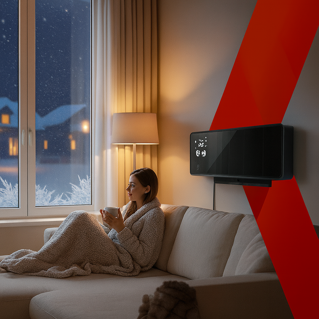 Varmeblæser 2000W med Wi-Fi & Fjernbetjening – Smart Væghængt Varmeblæser
