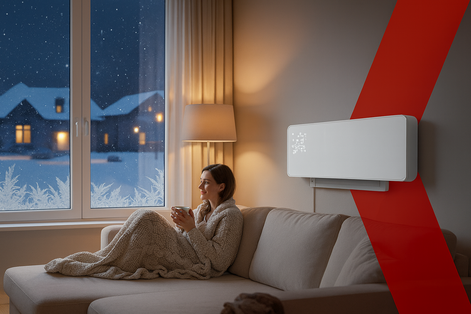 Varmeblæser 2000W med Wi-Fi & Fjernbetjening – Smart Væghængt Varmeblæser
