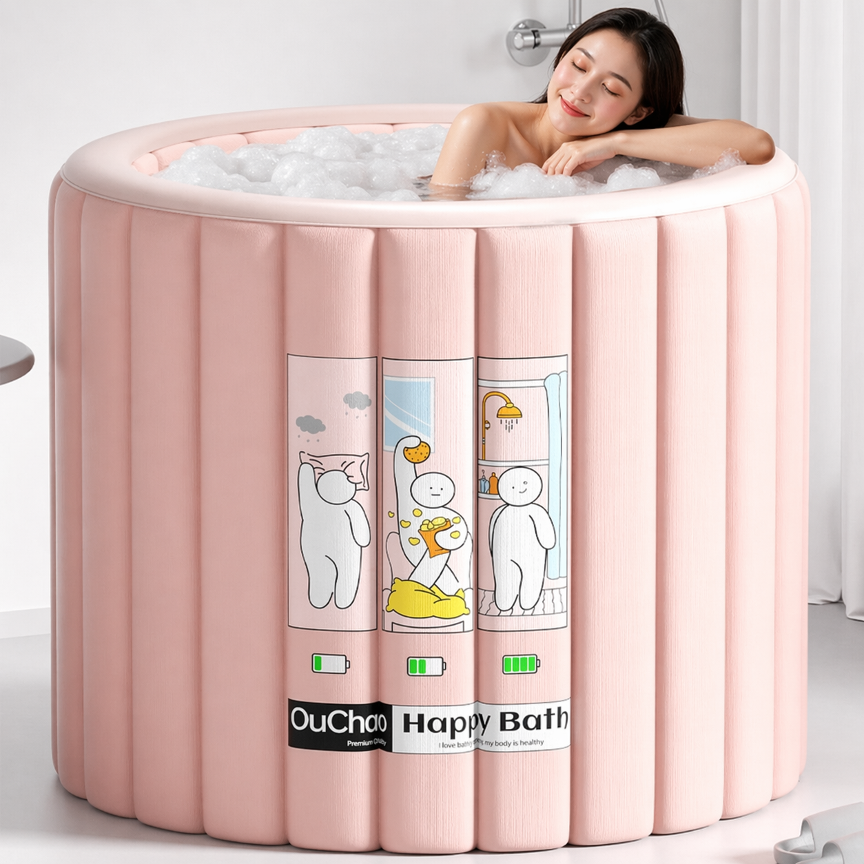 Badekar, højde 70 cm, 120–170 liter