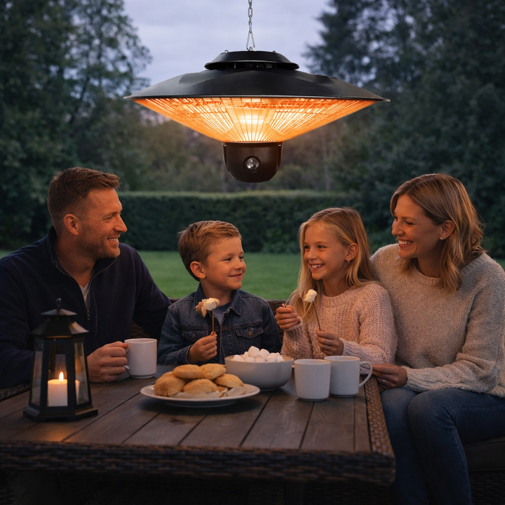 Terrassevarmer 3 varmeniveauer inkl. fjernbetjening