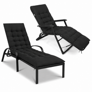 Hynde til Solseng 180 x 50 x 9 cm – Tyk og Komfortabel Havehynde Sort