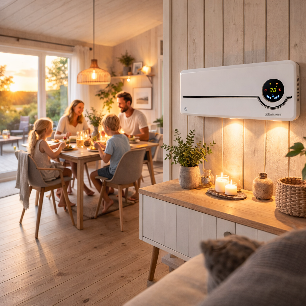 Varmeblæser 2000W med Wi-Fi & Fjernbetjening – Smart Væghængt Varmeblæser