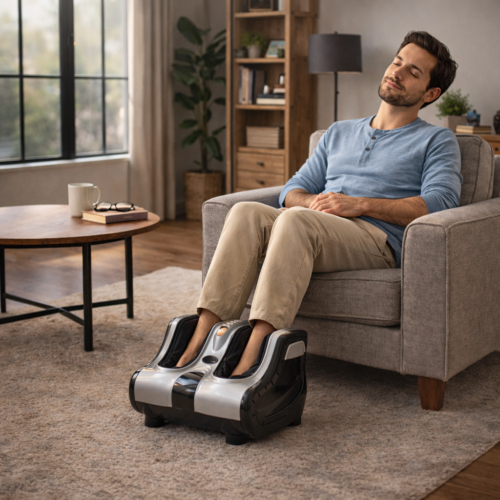 Fod- og Læg Massager med Varme og Vibration – 3 Hastigheder