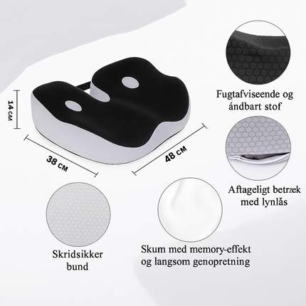 Siddepude, justerbar bredde, med Memory Skum – Ergonomisk Komfort