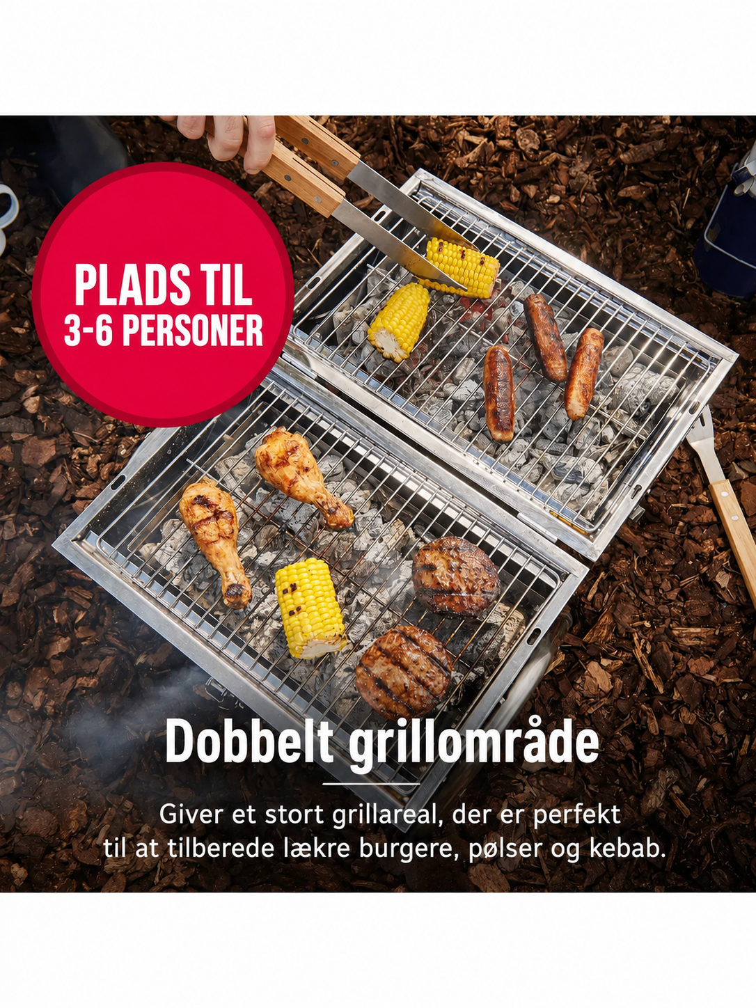 ALPINA Transportabel Kulgrill – Kompakt BBQ til Camping, Picnic og Have