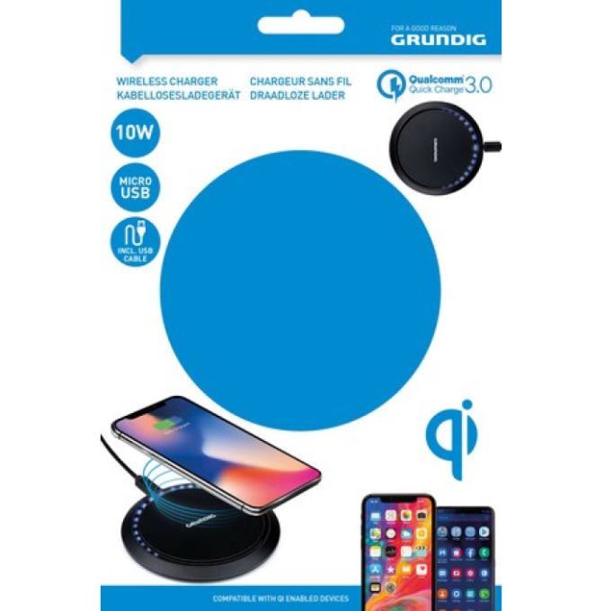 Grundig Trådløs opladning, hvid eller sort farve