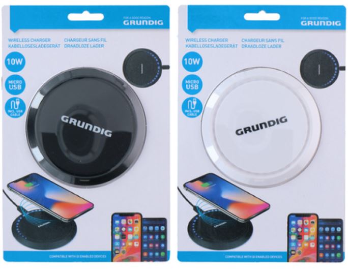 Grundig Trådløs opladning, hvid eller sort farve