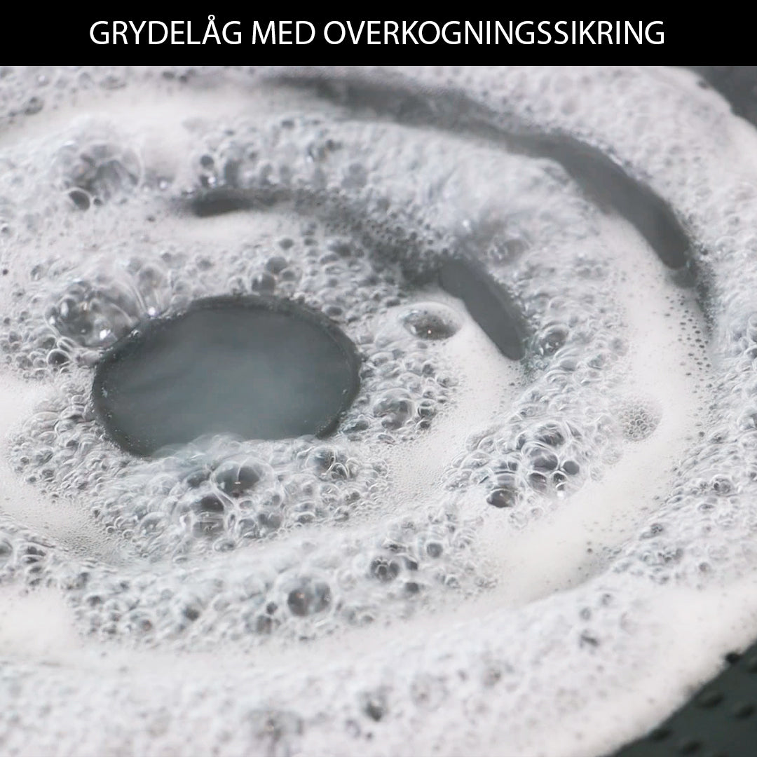 Grydelåg med overkogningssikring