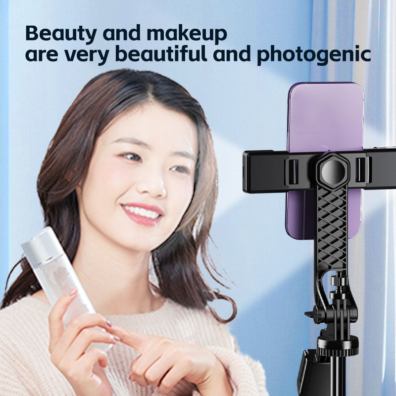 Selfiestang, 175 cm, med LED-lys, fjernbetjening & tripod-funktion