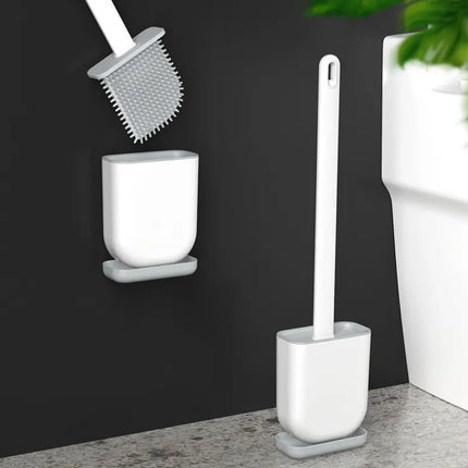 Elegant Toiletbørstesæt med Vægmontering og Silikonebørste