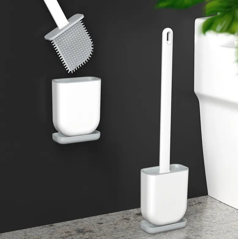 Toiletbørste med fladt silikone hoved
