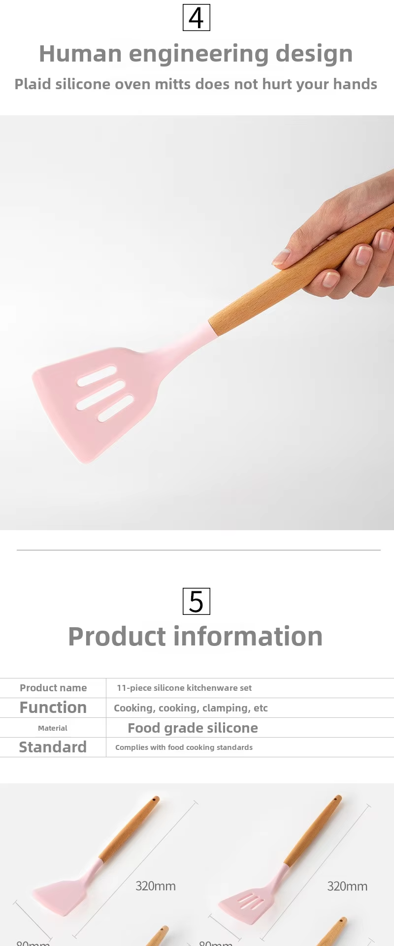Køkkensæt 12 dele - pink farve