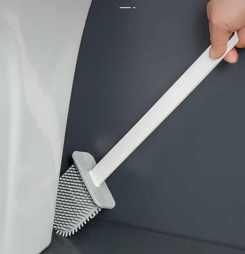 Toiletbørste med fladt silikone hoved
