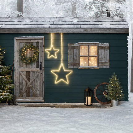 Stjerneformet Hængedekoration med 180 LED-lys – Perfekt til hygge i Haven