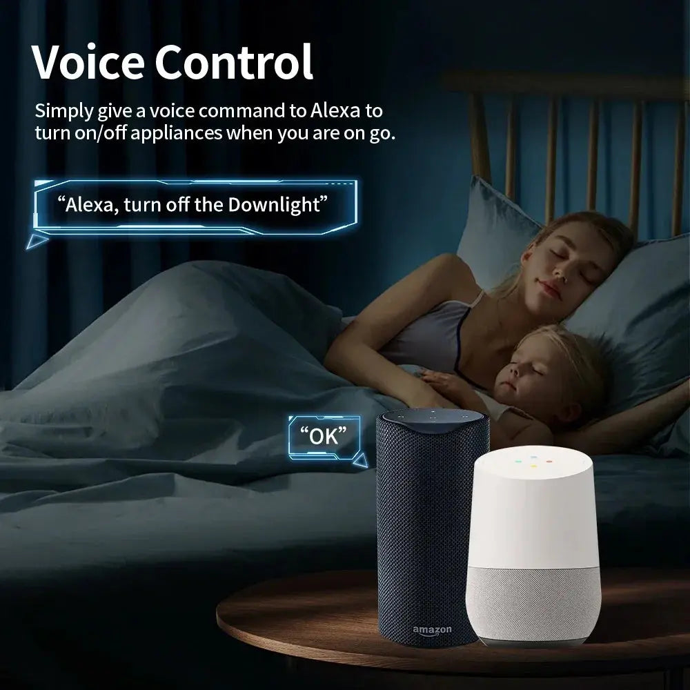 Smart WiFi Stikkontakt 20A med Energimåler – Kompatibel med Alexa & Google Home