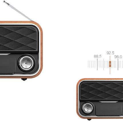 Trådløs Bluetooth Højttaler med Retro Design, FM Radio og AUX