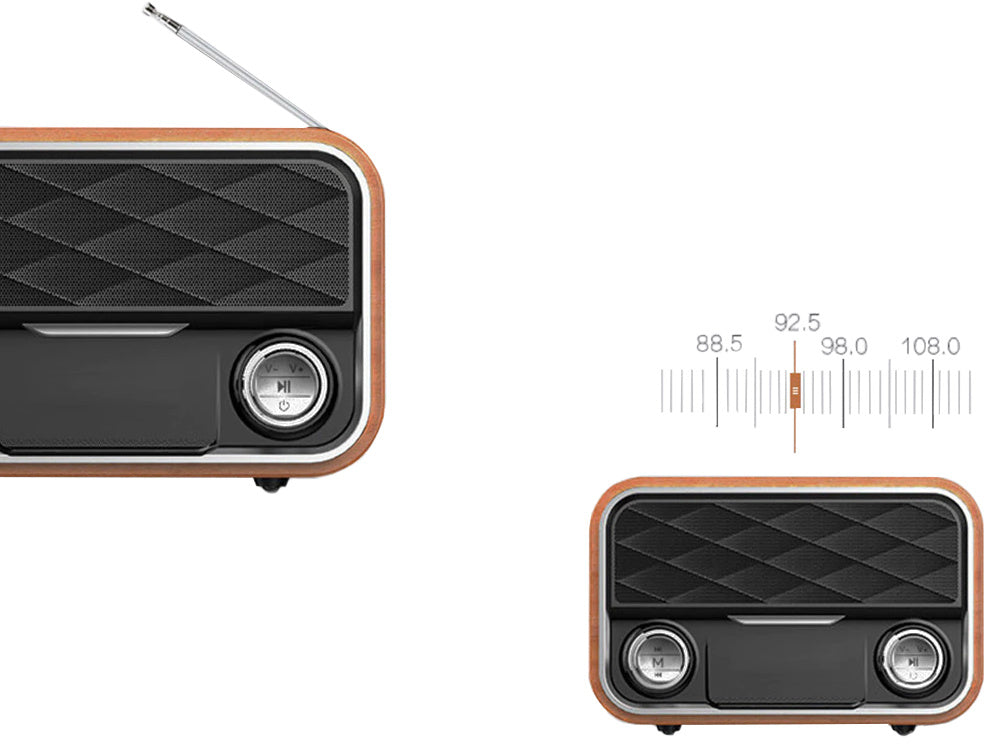 Bluetooth Højttaler med Retro Design, FM Radio og AUX