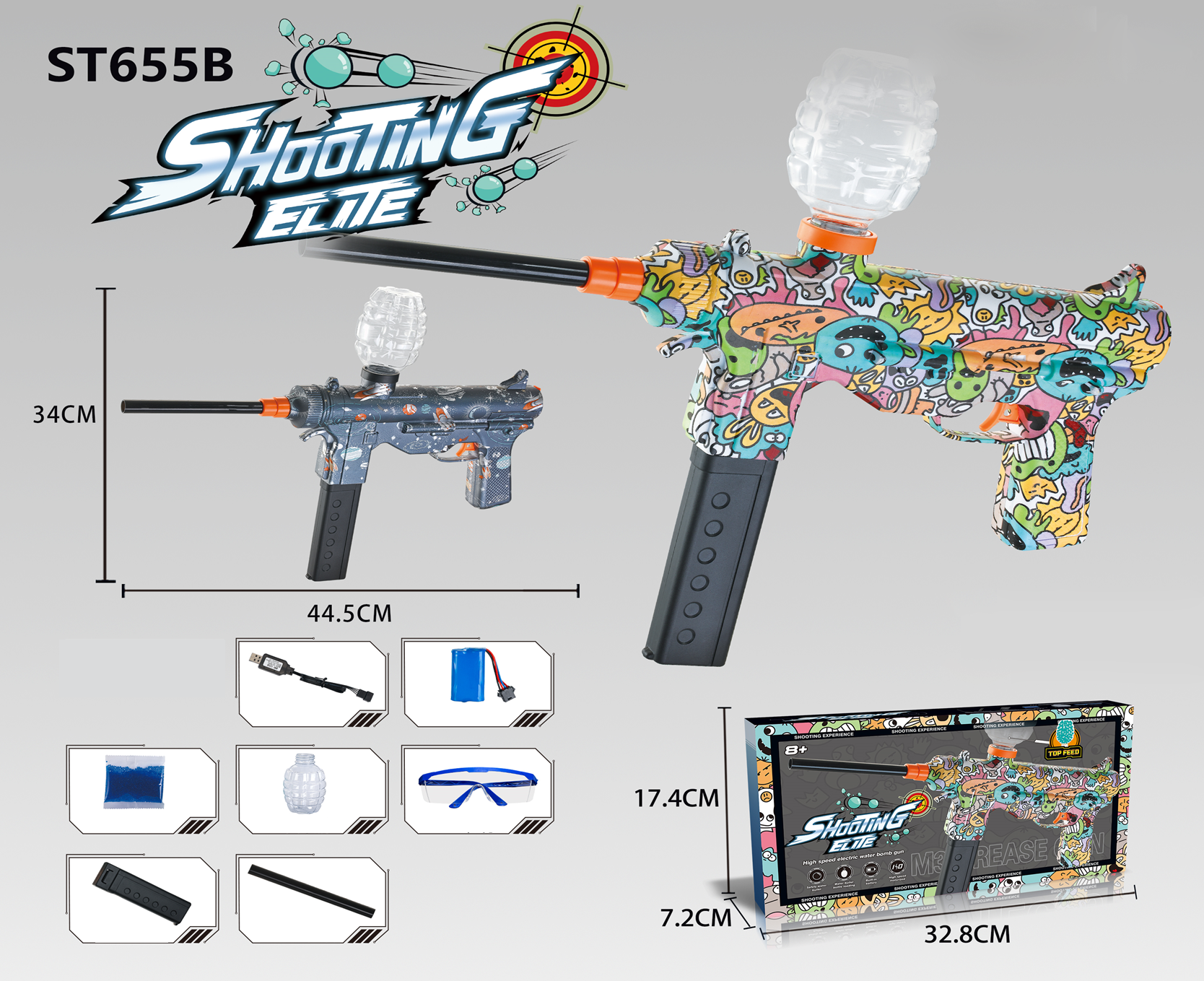 Legetøjsblaster inkl. briller St 655B