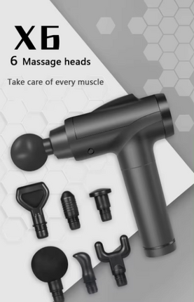 Kraftfuld Massage pistol med 6 Udskiftelige hoveder og med display