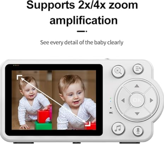 Babyalarm 2,8” Skærm – Trådløs uden WiFi, Nattesyn & 2-vejs Lyd