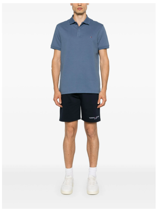 Tommy Hilfiger Polo med Broderet Logo – Himmelblå Klassisk Herrepolo