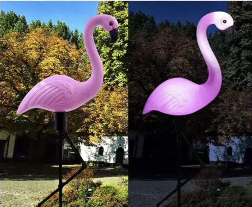 3-Styks Flamingo Solcellelamper: Vandtætte LED Havepynt til Stemningsfuld Udebelysning